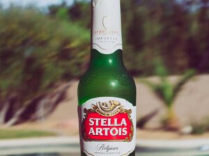 a pint of stella artois beer