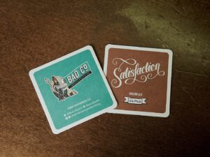 Square-shaped beermats by Mosaic