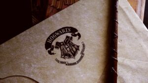 beer coasters; a letter from hogwarts
