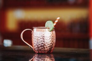 cocktails for summer; Moscow Mule in a copper mug