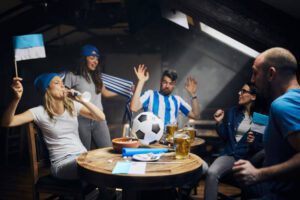 how to make your bar world cup ready; friends playing games