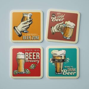 creative bar ideas for Christmas; beer mats