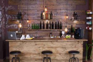 home bar design, a wooden home bar