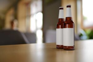 beer branding; 2 bottles with no brand